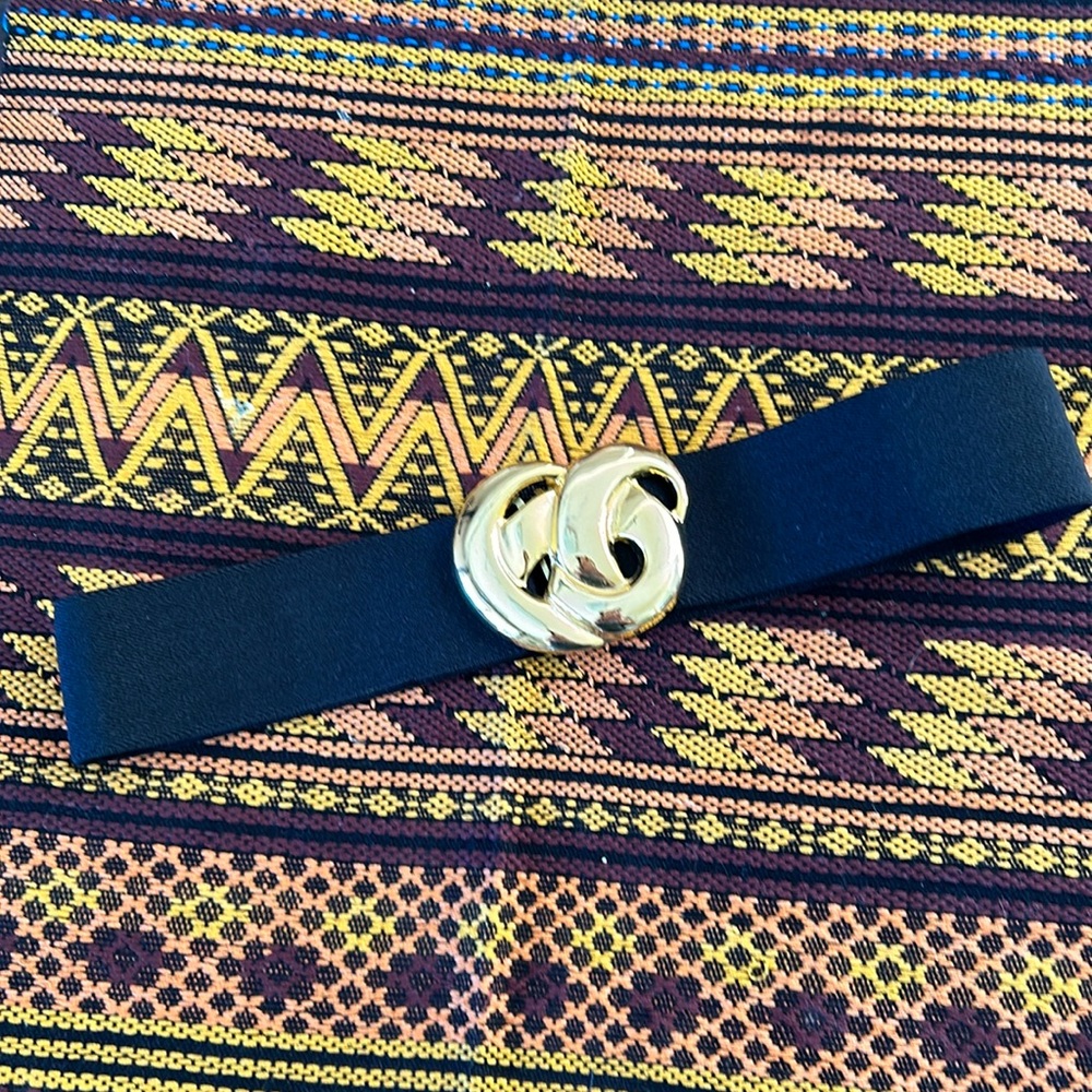 Vintage Day Lor Gold Buckle Elastic Belt